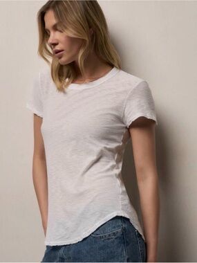 James Perse Tee size S (1) basic white sheer slub crew neck capsule minimalist